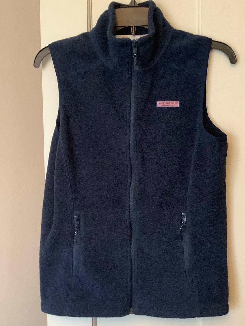 Vineyard Vines Navy Sleeveless Fleece Zip Vest - Picture 1 of 8